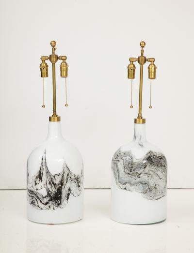 A large pair of Holmegaard lamps Designed by Michael Bang