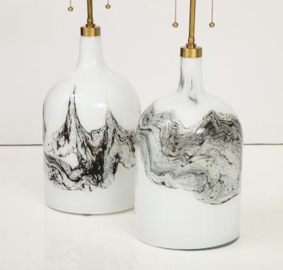 A large pair of Holmegaard lamps Designed by Michael Bang