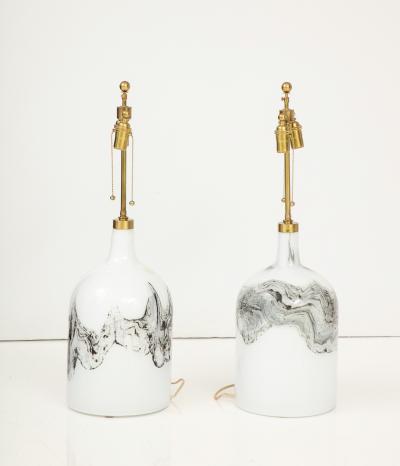 A large pair of Holmegaard lamps Designed by Michael Bang