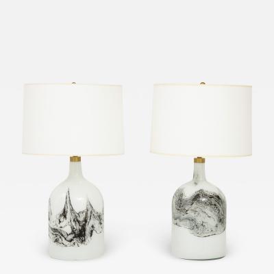 A large pair of Holmegaard lamps Designed by Michael Bang