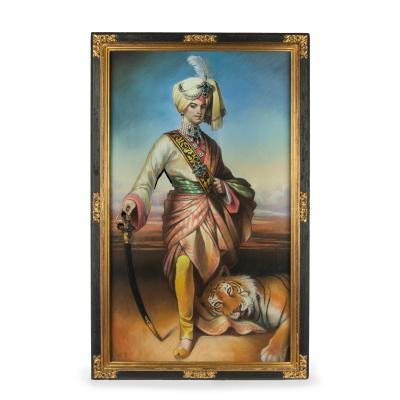 A large pastel painting of Maharaja Duleep Singh after Winterhalter