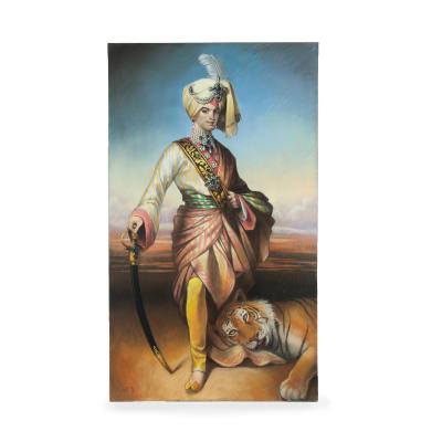 A large pastel painting of Maharaja Duleep Singh after Winterhalter