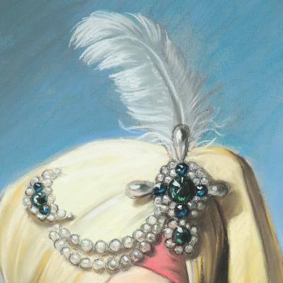 A large pastel painting of Maharaja Duleep Singh after Winterhalter