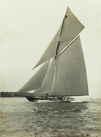 A large silver gelatin photographic print of H M Y Britannia by Beken