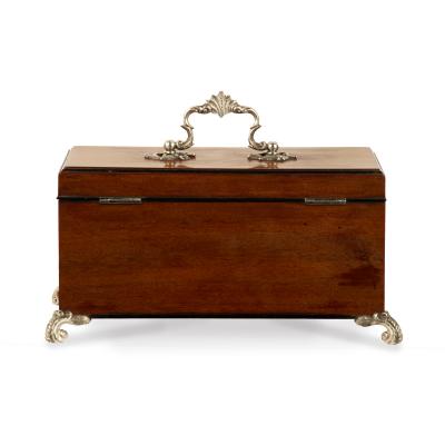 A late George III mahogany tea caddy