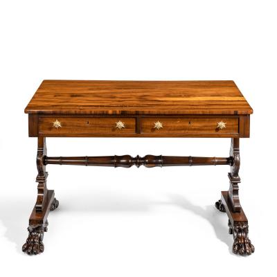 A late Regency free standing Gonzalo Alves writing table or library table