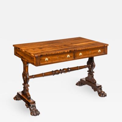 A late Regency free standing Gonzalo Alves writing table or library table