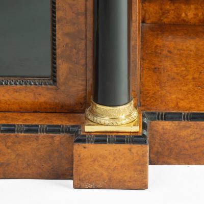 A late Regency portoro marble topped amboyna side cabinet