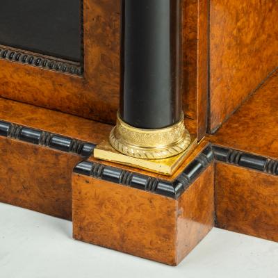 A late Regency portoro marble topped amboyna side cabinet