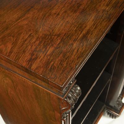 A late Regency rosewood breakfront open bookcase attributed to Gillows
