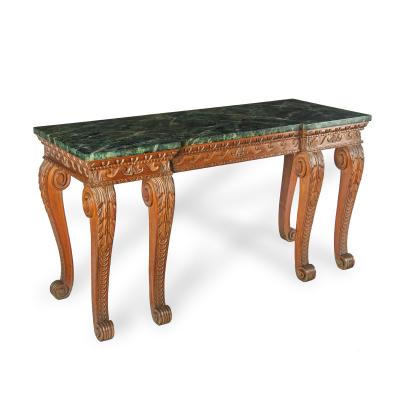 A late Victorian pitch pine console table after Linnell