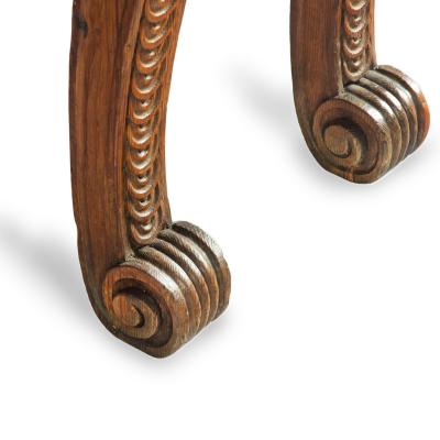 A late Victorian pitch pine console table after Linnell