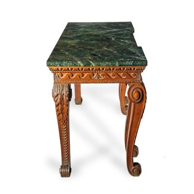 A late Victorian pitch pine console table after Linnell