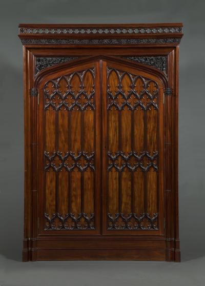 A magnificent regency mahogany two door cabinet