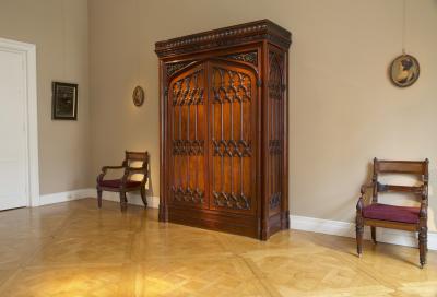 A magnificent regency mahogany two door cabinet