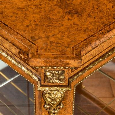 A mid Victorian burr walnut display cabinet