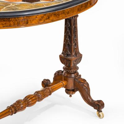 A mid Victorian walnut and pietra dura table