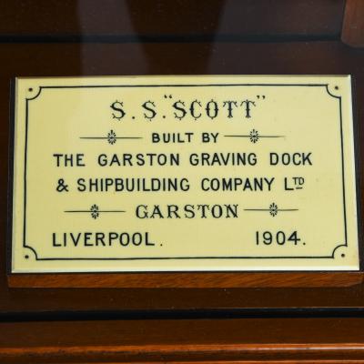A mirror backed shipyard model of S S Scott by Garston of Liverpool 1904