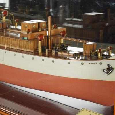 A mirror backed shipyard model of S S Scott by Garston of Liverpool 1904