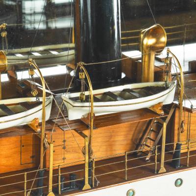 A mirror backed shipyard model of S S Scott by Garston of Liverpool 1904