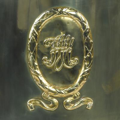 A most unusual Victorian brass private posting box