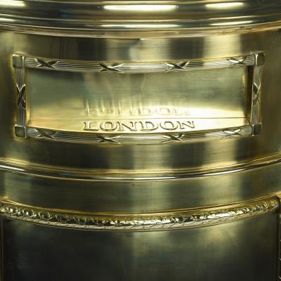 A most unusual Victorian brass private posting box