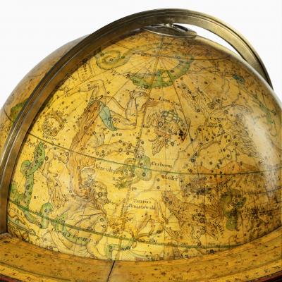 A pair of 12 inch table globes by J W Newton dated 1820