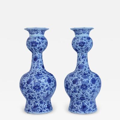 A pair of 18th century Dutch Delft Vases
