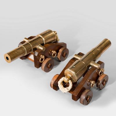 A pair of 4 stage bronze 18 signal cannon