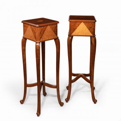 A pair of Anglo Indian teak stands