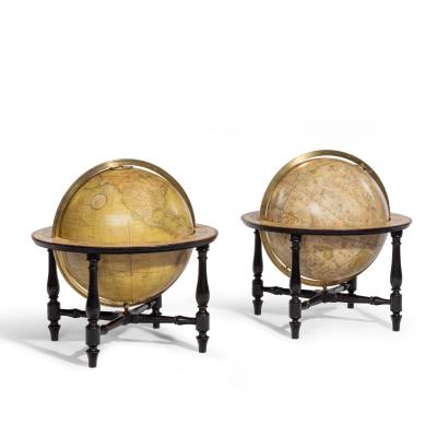 A pair of Cary s 15 inch table globes