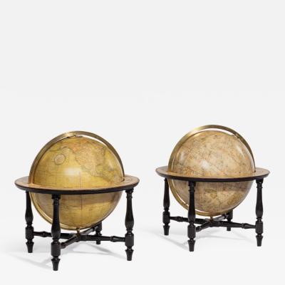 A pair of Cary s 15 inch table globes