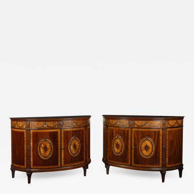 A pair of Edwardian mahogany commodes