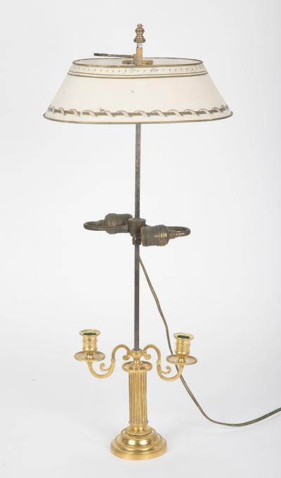 A pair of French Louis XVI Bouilliotte lamps