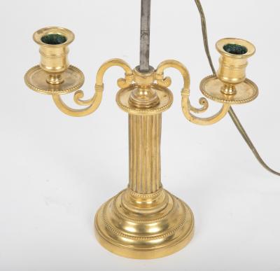 A pair of French Louis XVI Bouilliotte lamps