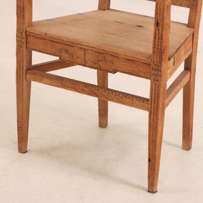 A pair of French Louis XVI style carved bleached oak armchairs C 1890 