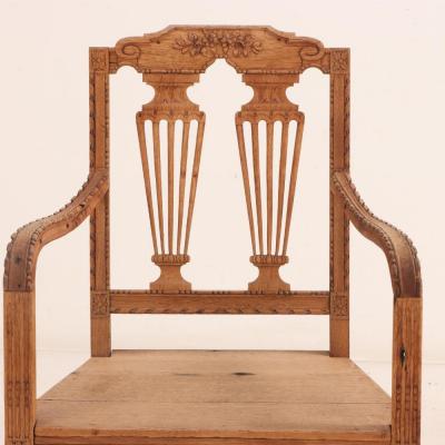 A pair of French Louis XVI style carved bleached oak armchairs C 1890 