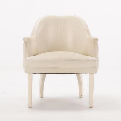 A pair of French leather club chairs C 1970 
