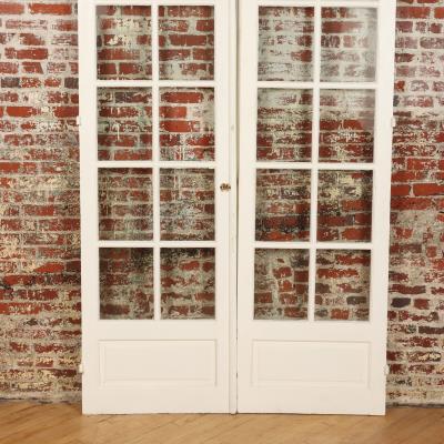 A pair of French painted doors C 1900 