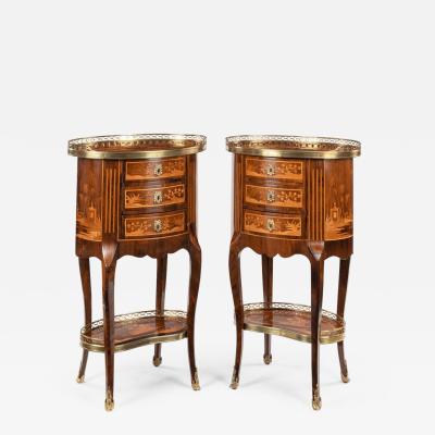 A pair of French rosewood occasional tables