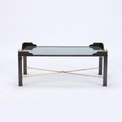 A pair of French two tone bronze coffee tables attributed to Jansen C 1970