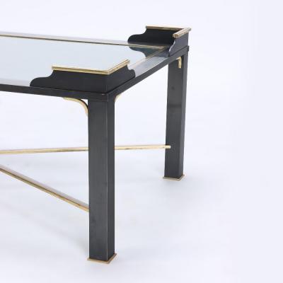 A pair of French two tone bronze coffee tables attributed to Jansen C 1970