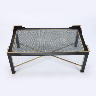 A pair of French two tone bronze coffee tables attributed to Jansen C 1970
