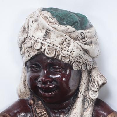 A pair of French vintage patinated brass figural wall sconces 19th C