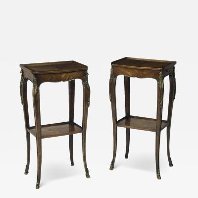 A pair of George III marquetry tables in the French taste