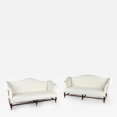 A pair of Georgian mahogany sofas from Powderham Castle sofas settees