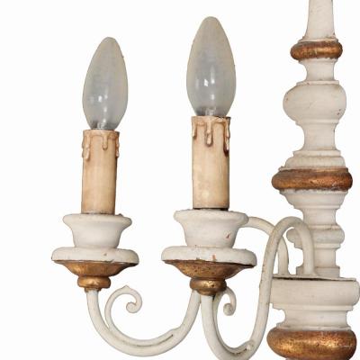 A pair of Italian painted wood sconces C 1950 