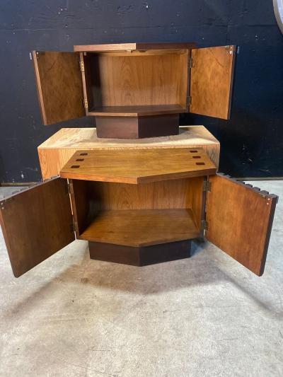 A pair of Lane Tower Suite Nightstands designed by Dave Parmalee 1970s
