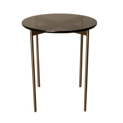 A pair of Mid Century chrome and glass round side table 1950s