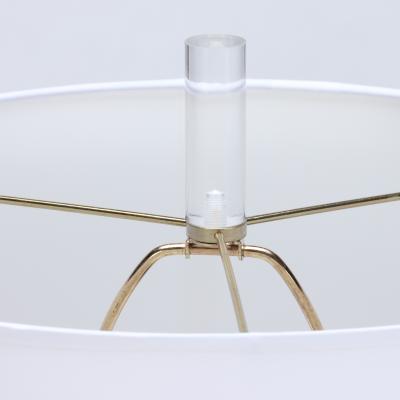 A pair of Modern lucite and brass Column Table Lamps circa 1950 